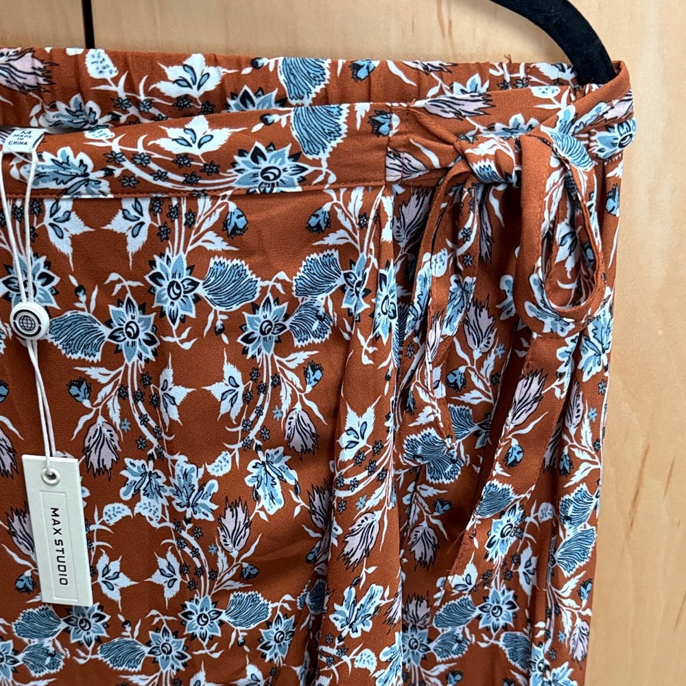 Max Studio Floral Ruched Ruffle Midi Skirt - Picture 3 of 5